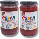 Essen Organik 2'li Tuz Ilavesiz Organik Domates ve Tatlı Biber Salça Seti (320CC) - 310 gr