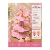 essen party 1 Yaş Pembe 3 Katlı Karton Kek Cupcake Pasta Standı 31 cm Doğum Günü Sunum Standı