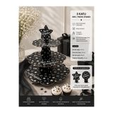 essen party İyiki Doğdun Siyah Yıldızlı 3 Katlı Karton Kek Cupcake Pasta Standı 31cm Doğum Günü