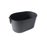 Essen Ticaret Mat Siyah Desenli Odun Kovası 48x29 Cm Yükseklik: 25 Cm