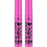 Essence I Love Extreme Crazy Hacim Veren Siyah Maskara 2'li Derin Siyah Renk ve Hacim Etkisi