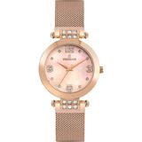Essence Kadın Kol Saati 35 mm Rose Taşlı Kadran Hasır Kordon Bakır 3 Atm - Rose Gold