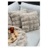 essense Home&Living 2'li Bubble Tavşan Tüyü Kumaş Yastık Ultra Yumuşak Peluş Dekoratif Yastık Kırlent Kılıfı (43x43)