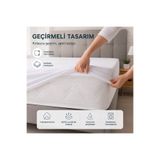 essense Home&Living Premium Sıvı Geçirmez Alez %100 Su Geçirmez Fitted Yatak Koruyucu Sessiz Nefes Alabilen Pamuklu