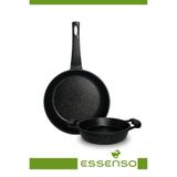 Essenso Kristal Döküm Granit 28cm Tava Ve 20 Cm Sahan Seti Silikon Tutacaklı