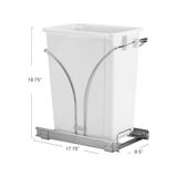 Essentials Glidez Krom Kaplama Çelik Çekme/kaydırmalı Gizli Tekli 9 Galon Plastik Çöp Kovası Dolap Altı Kullanım Için - Standart Boy Dolap, Krom ve Beyaz - 000-Siyah - Option-1