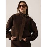 Essenza Fitilli Kadife Bomber Ceket - Kahve