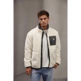 Essenza Unisex Oversize Peluş Mont Ceket - 2XL - Beyaz