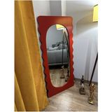 Eşsiz Dalgalı Ahşap Çerçeveli Boy Aynası - 180 x 70 cm