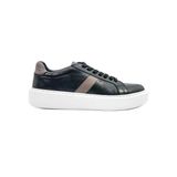 Eşsiz El Yapımı Fazer Siyah-Gri Hakiki Deri Erkek Spor (Sneaker) Ayakkabı