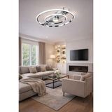 Esslight Alfa 45 cm Plafonyer LED Avize 3 Renk Işık Modlu (Beyaz / Sarı / Gün Işığı) - Krom