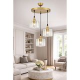 Esslight Azra 3 Lü Eskitme Sarkıt Kristal Taşlı Salon Mutfak Yatak Odası Avize