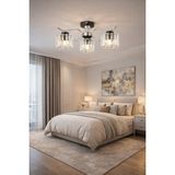 Esslight Esma 3’lü Kristal Taşlı Modern Avize Salon ve Yatak Odası Aydınlatması - Krom