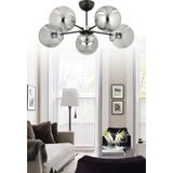 Esslight Güneş 5’li Avize Füme Glob Camlı Modern Salon Mutfak Yatak Odası Aydınlatma