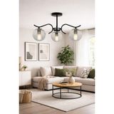 Esslight Lavin 3 Lü Füme Glop Camlı Salon Mutfak Yatak Odası Avize - Siyah