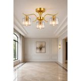 Esslight Miliç 3 Lü Eskitme Kristal Taşlı Salon Mutfak Yatak Odası Avize