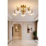 Esslight Miliç 5 Li Eskitme Kristal Taşlı Salon Mutfak Yatak Odası Avize