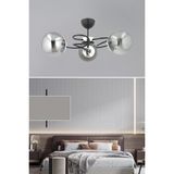 Esslight Narin 3’lü Avize Füme Glob Camlı Modern Salon Mutfak Yemek Odası Aydınlatma