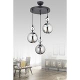 Esslight Nisan 3’lü Sarkıt Avize Füme Glob Camlı Modern Salon Mutfak Yemek Odası Aydınlatma