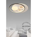 ESSLİGHT OSCAR 50 CM PLAFONYER LED AVİZE 3 RENK IŞIK MODLU (BEYAZ SARI GÜN IŞIĞI) SALON OTURMA ODASI YATAK ODASI OFİS - Antrasit - Beyaz