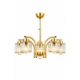 ESSLİGHT Venice 5’li Eskitme Kristal Taşlı Salon Mutfak Yatak Odası Avize