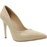 Esstii Stiletto Kadın 10 cm Topuklu Ten Rugan Kırışık Ayakkabı - (DipCamo)Charcoal-White