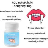 Essynaturals Parti Dişleri Yapım Malzemesi – Termoplastik Boncuklarla Cosplay, Kostüm ve Halloween Dişleri - Beyaz