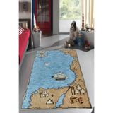 ESTA HALI Korsan Adası Çocuk Odası Halısı (makinada Yıkanabilir Kaymaz Dot Taban) - Esta1304