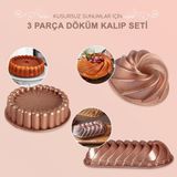 Esta Rüzgar Gülü Döküm Granit Kek Kalıbı Seti 3 Parça Yüksek Isı Dayanımlı Yapışmaz Kaplama