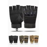 ESTACTİCAL Unisex Yarım Parmak Korumalı Taktik Outdoor Eldiven - Siyah, XL Beden