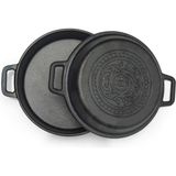 Estaş Demir Döküm Kaplamasız Tava / Çap 20 2li Sahan Seti Tava+Kapak %100 YERLİ ÜRETİM - Siyah - 20 cm