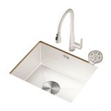 Este Lavabo de Mutfak altı tezgahı de paslanmaz çelik de un solo seno, 5 boyutta mevcuttur, bir çalışma istasyonu de cuisine avec coins arrondis.