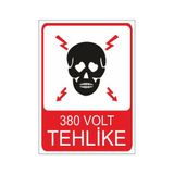 Este Uyarı Levhaları 380 Volt Tehlike 25x35 cm Uyarı Levhası