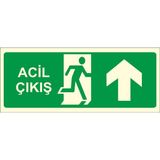 Este Uyarı Levhaları Acil Çıkış Yukarı Fotolümen Uyarı Levhası