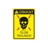Este Uyarı Levhaları Dikkat 380V Ölüm Tehlikesi 25x35 cm Uyarı Levhası
