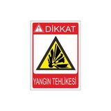 Este Uyarı Levhaları Dikkat Yangın Tehlikesi 25x35 cm Uyarı Levhası