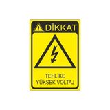 Este Uyarı Levhaları Tehlike Yüksek Voltaj 25x35 cm Uyarı Levhası