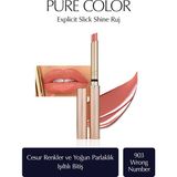Estee Lauder Işıltılı Bitişli Ruj - Pure Color Explicit Slick Shine Ruj - Renk: 903 Wrong Number - Renksiz