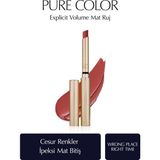 Estee Lauder Mat Bitişli Ruj - Pure Color Explicit Volume Mat Ruj - Renk: Temperature Rısıng - Wrong Place Right Time