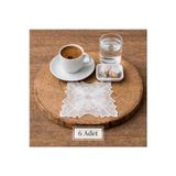 Esteks Dantel Ve Tekstil Aksesuarları Alex Model Dekoratif Güpür Dantel Kahve Kokteyl Sunum Peçetesi