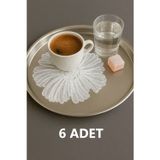 Esteks Dantel Ve Tekstil Aksesuarları Artemis Model Dekoratif Güpür Dantel Kahve Kokteyl Sunum Peçetesi