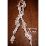 Esteks Dantel ve Tekstil Aksesuarları Fırfırlı Tül Organze Kurdele 2 Mt (8cm x 1,8mt), Çiçek Malzemesi, Gelin Buketi, Bohça Misinalı