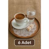 Esteks Dantel Ve Tekstil Aksesuarları Fulya Model Dekoratif Güpür Dantel Kahve Kokteyl Sunum Peçetesi 6 Adet