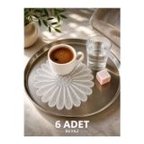 Esteks Dantel ve Tekstil Aksesuarları Murano Model Dekoratif Güpür Dantel Kahve Kokteyl Sunum Peçetesi