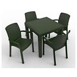 Estelia Efes 4lü Set(4 Sandalye + 1masa (camsiz) Yeşil