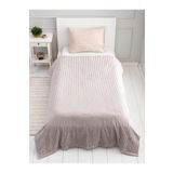 Estelita Super Soft Tek Kişilik Fitilli Battaniye 160x220 -Krem