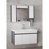 Estella 100 cm Mdf-Aynalı Seramik Lavabolu Banyo Dolabı Takımı Seti**hazır Kurulu