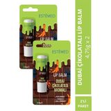 Estemed Dubai Çikolatası Aromalı Lip Balm 2'li Paket 4,75G X 2 Besleyici Siyah Balm