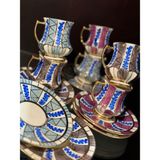 Ester Home Decor El Boyama Kahve Fincan Takımı - Renkli