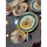 Esterhomedecor 6 Kişilik Porselen Kahve Fincan Takımı Markizli Fincan - Yeşil